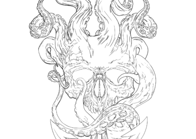 Sailor's BBQ Logo- line art